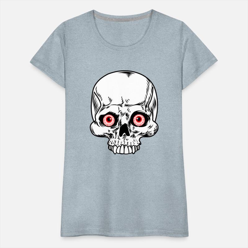 Skeleton skull with red eyes