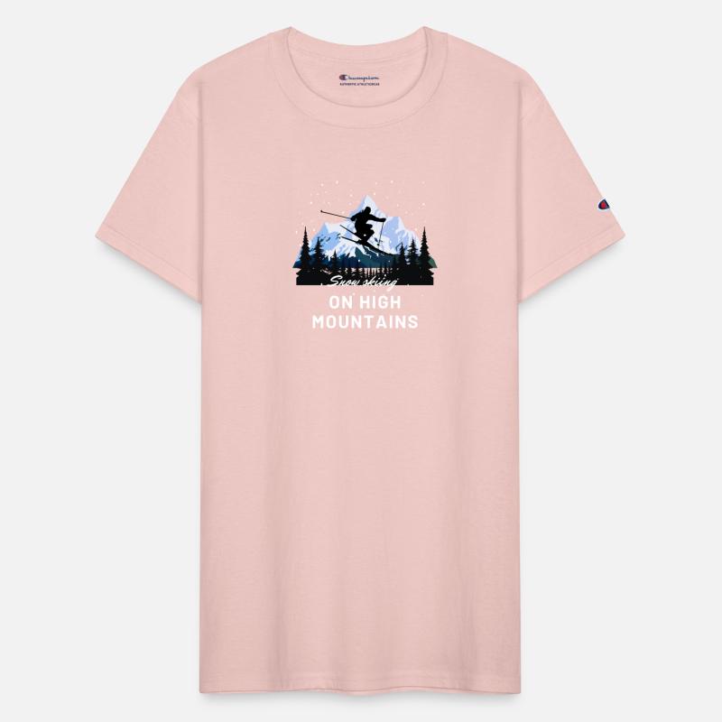 snow skiing on high mountains