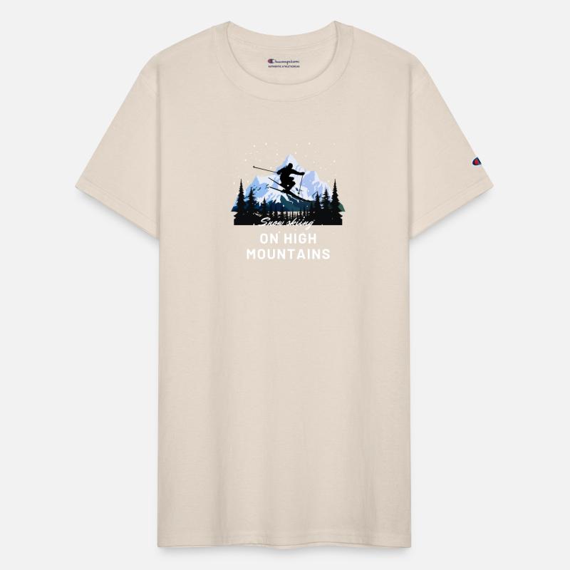 snow skiing on high mountains