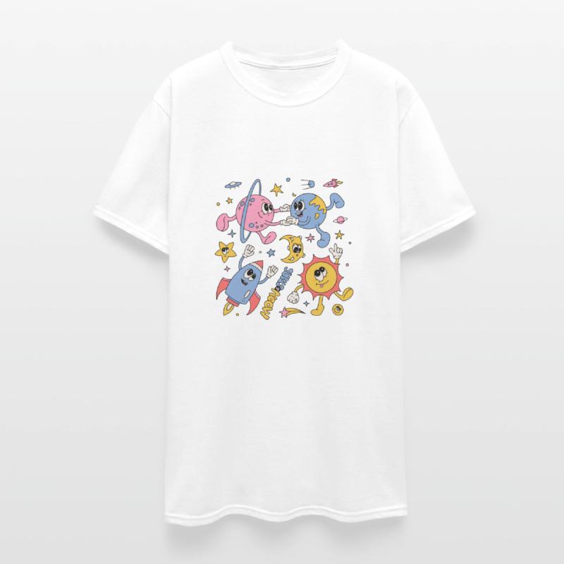 Solar System Planets Moon Sun Saturn Cute Groovy