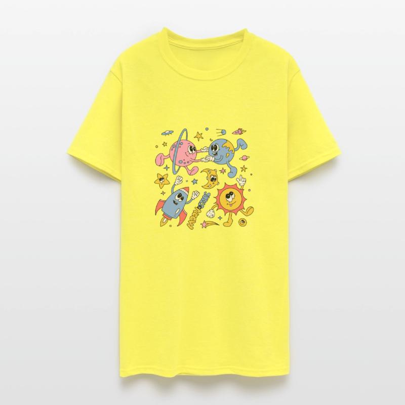 Solar System Planets Moon Sun Saturn Cute Groovy