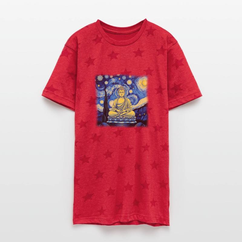 Starry Night Buddha Zen Art Inspired by Van Gogh