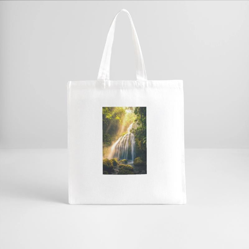 Sunlit Cascade in Rainforest