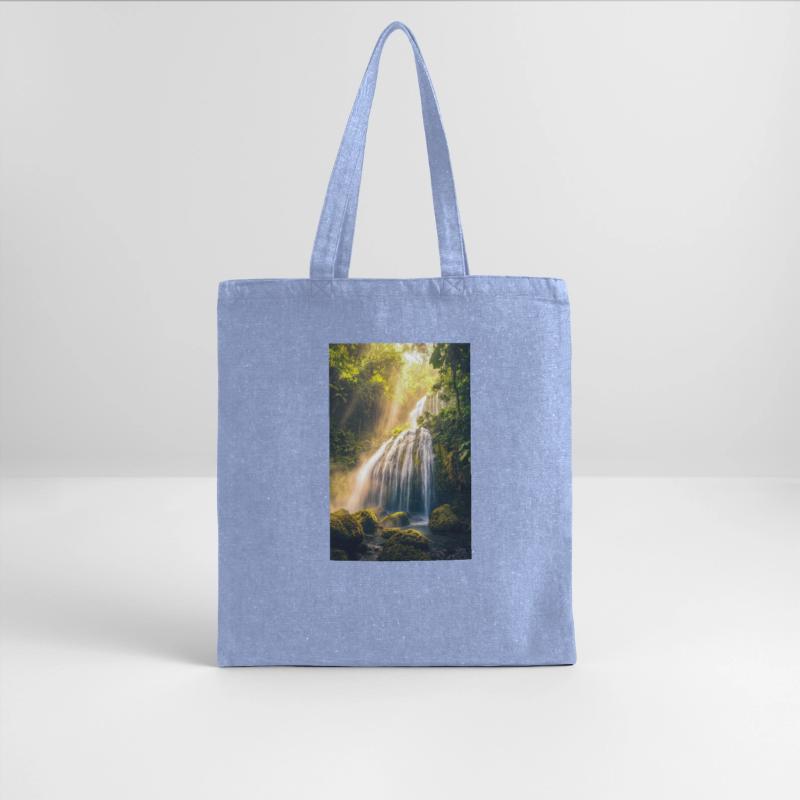 Sunlit Cascade in Rainforest