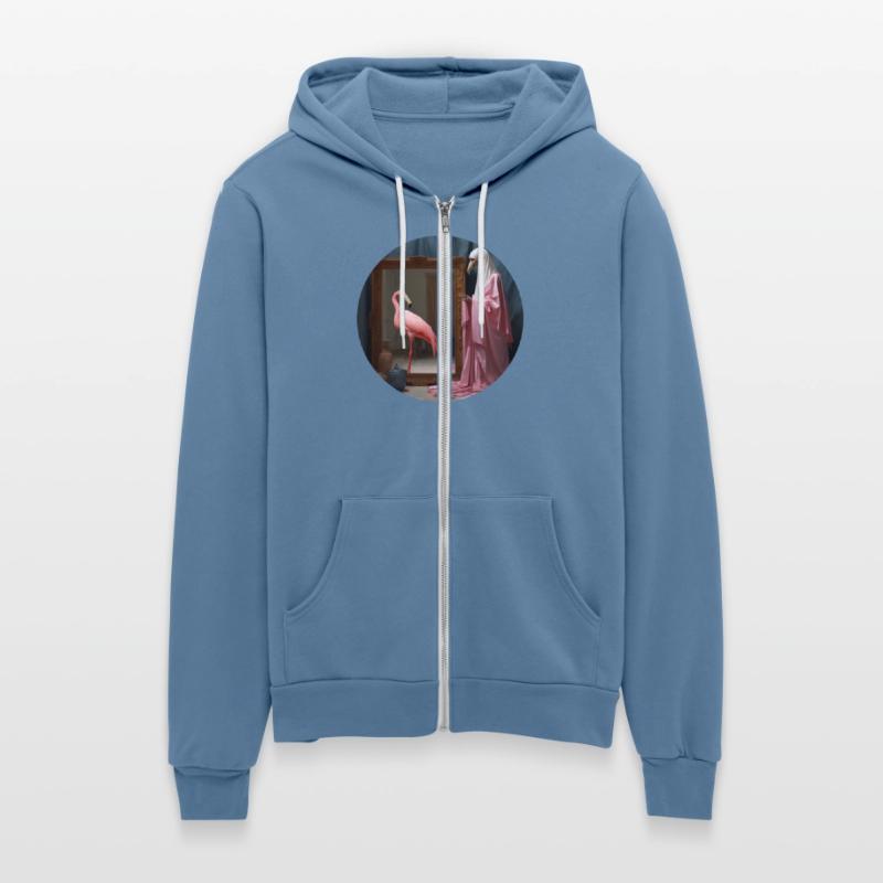 Surrealism Painting - Medieval Woman with Flamingo