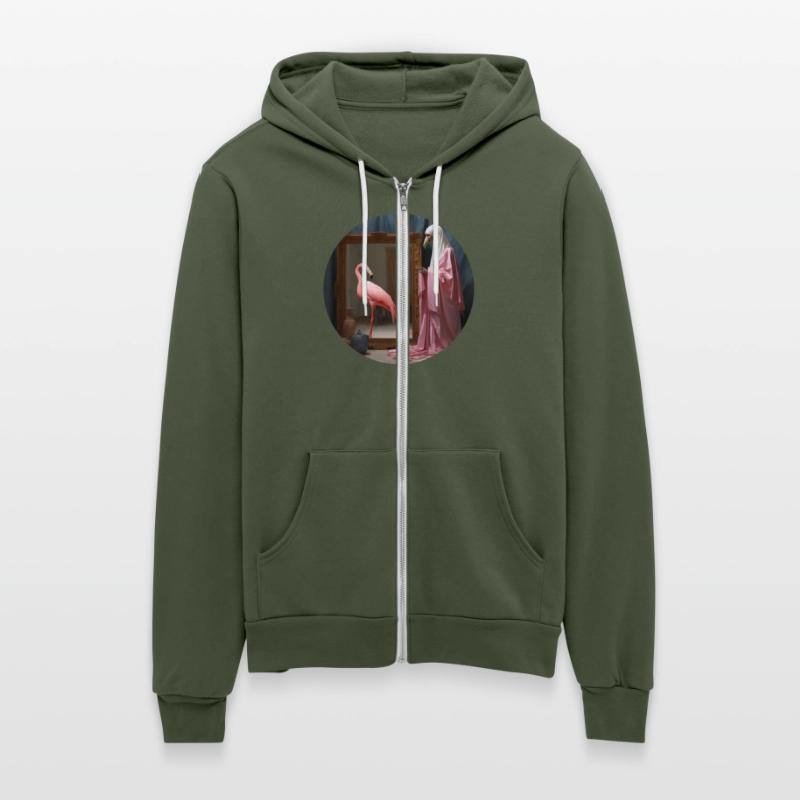 Surrealism Painting - Medieval Woman with Flamingo