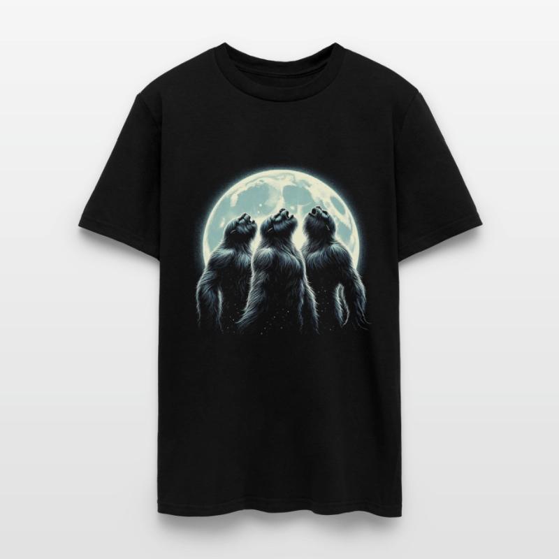 Three Sasquatch Howling Moon