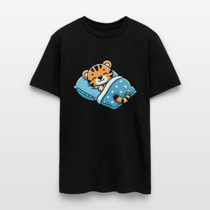 Tiger Sleeping In Bed At Night Time