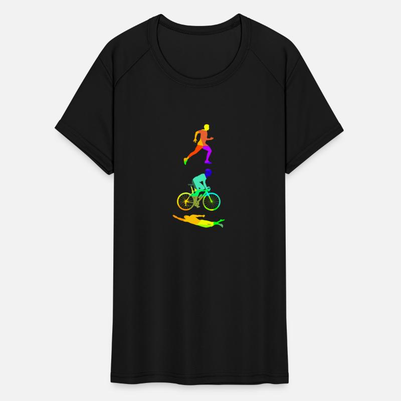 Triathlon rainbow colors polygon sport