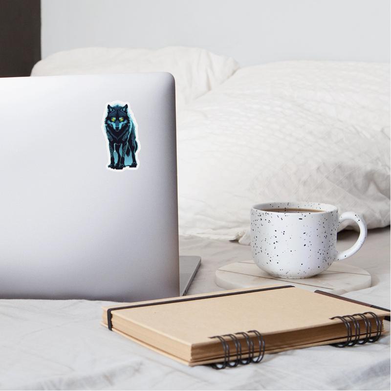 Tribal Night Wolf with Glowing Eyes