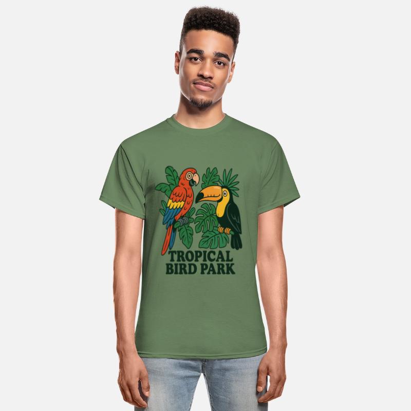 Tropical Bird Park Nature Illustration