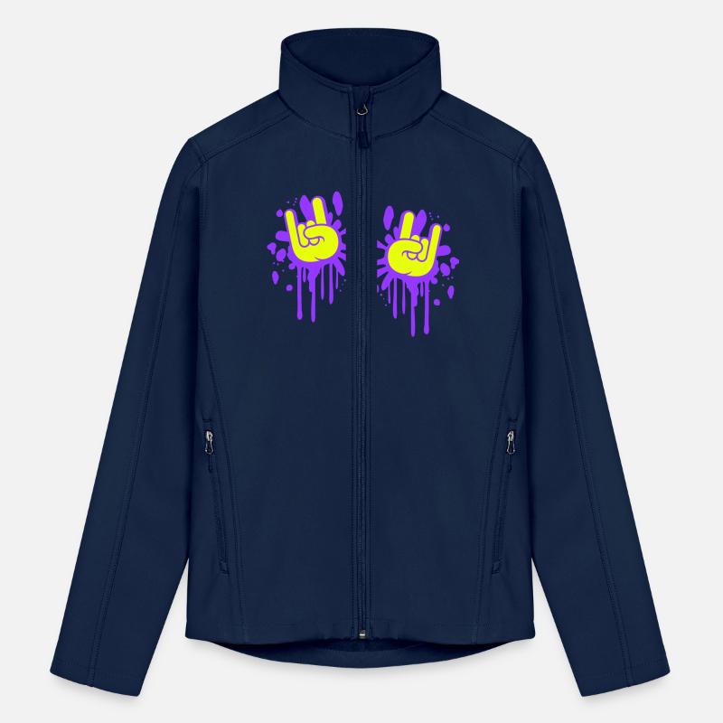 Two heavy metal graffiti horn fingers hand gesture