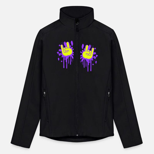 Two heavy metal graffiti horn fingers hand gesture