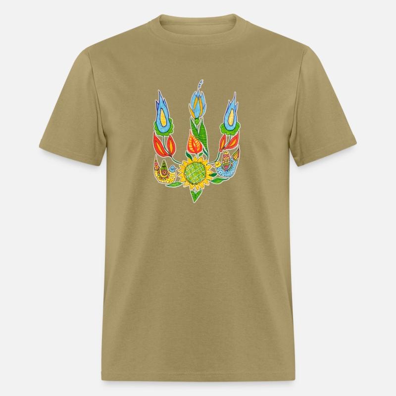 Ukrainian trident, Floral pattern, UA symbol.