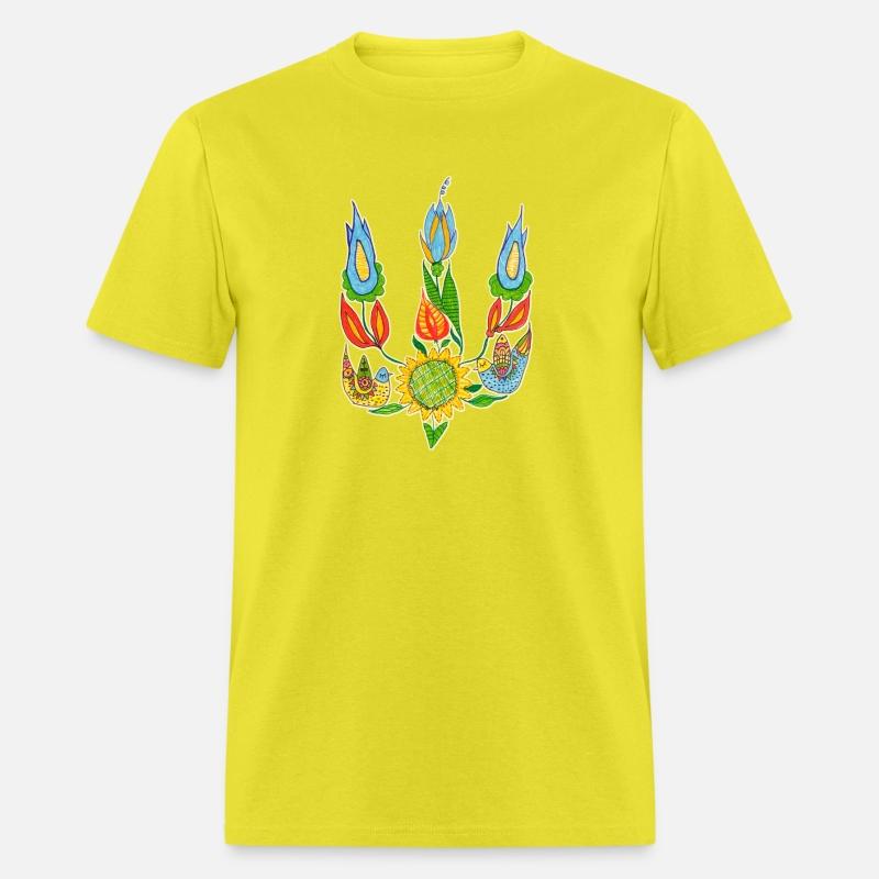 Ukrainian trident, Floral pattern, UA symbol.