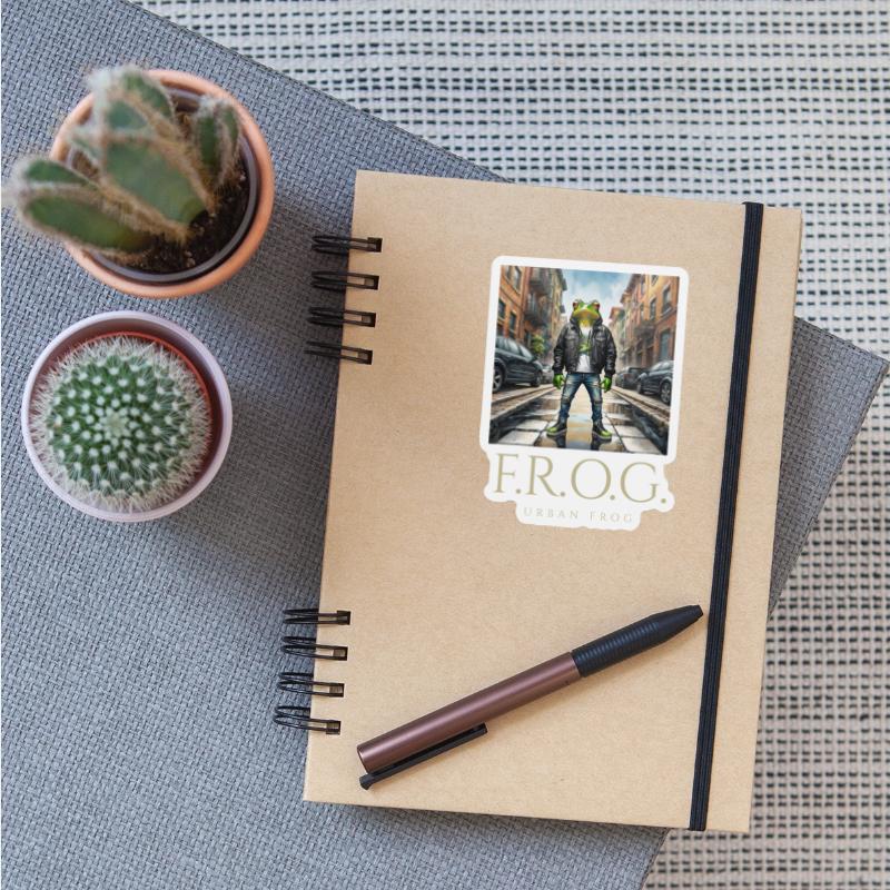 Urban Frog in black leather jacket