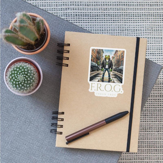 Urban Frog in black leather jacket