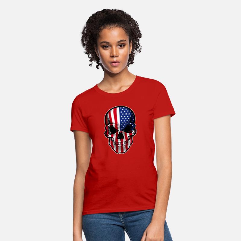 USA Flag Skull United States Patriotic Skeleton