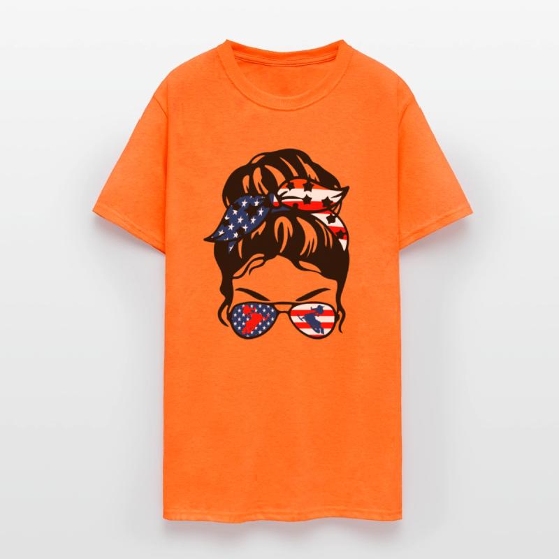 USA Snowmobile Girl American Flag Snowmobiler