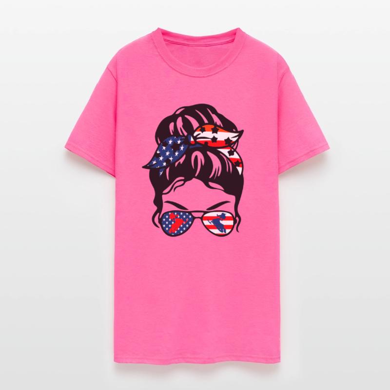 USA Snowmobile Girl American Flag Snowmobiler