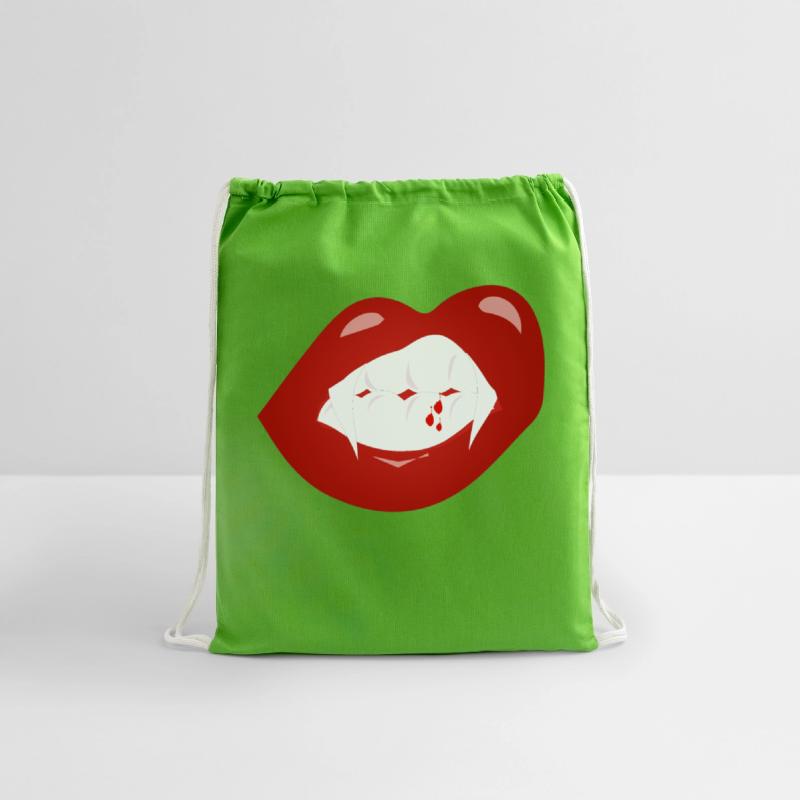 Vampire mouth with teeth and fangs