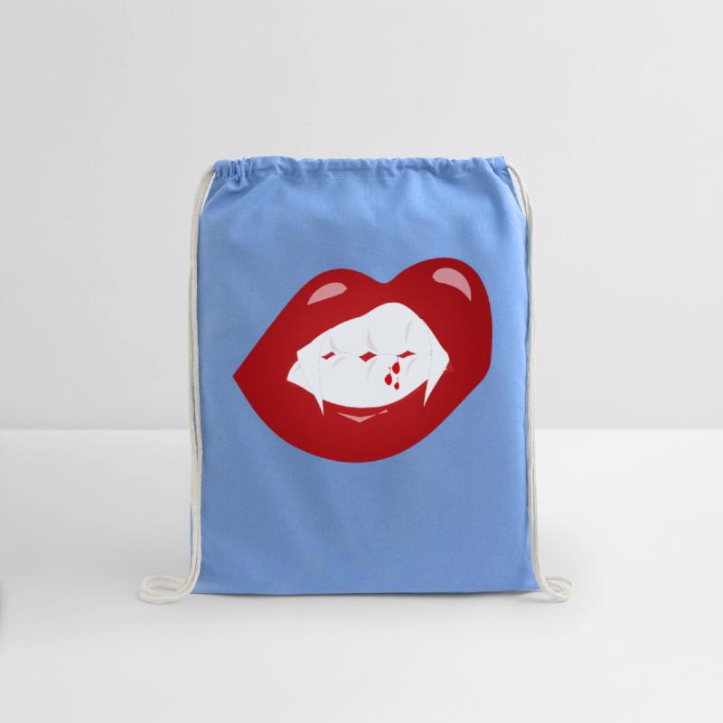 Vampire mouth with teeth and fangs