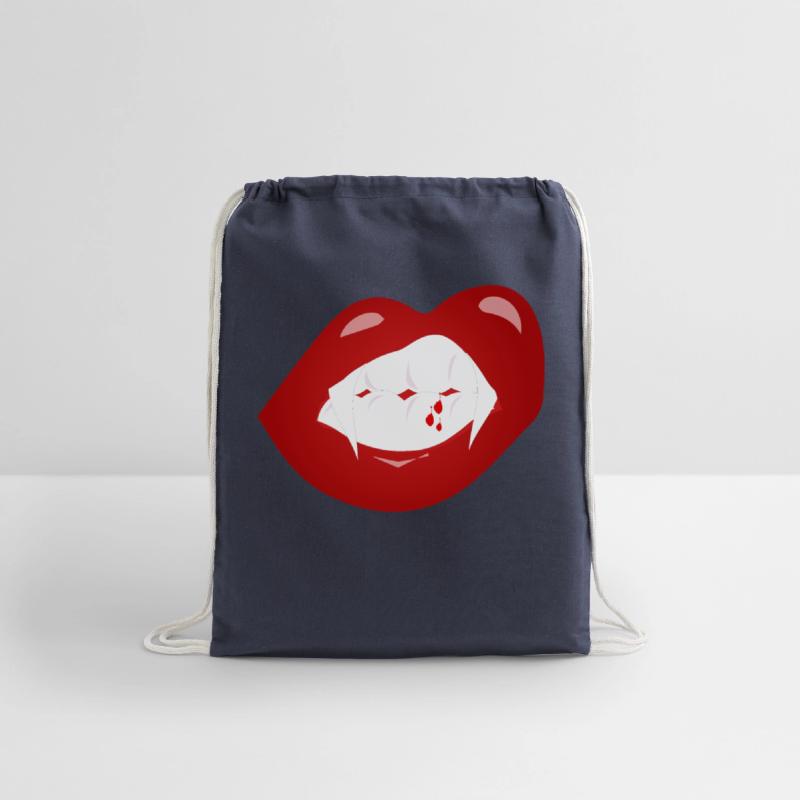 Vampire mouth with teeth and fangs