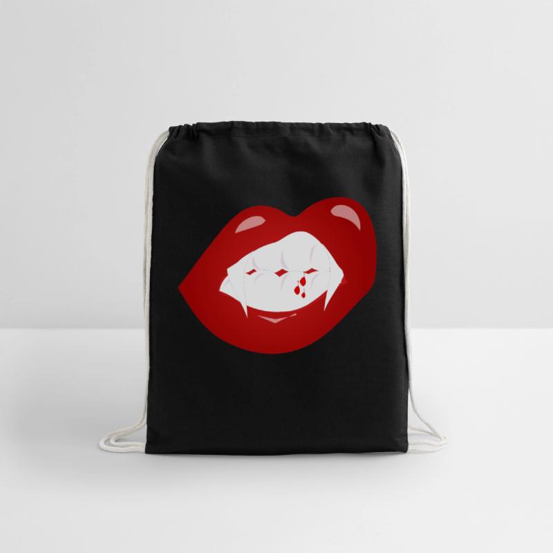 Vampire mouth with teeth and fangs