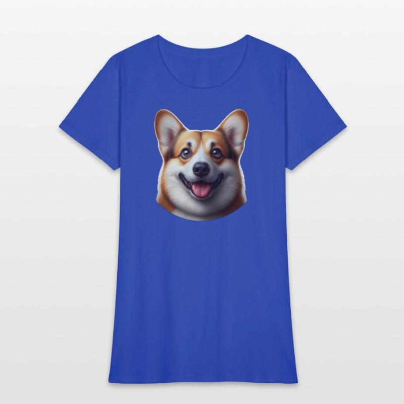 Vibrant Corgi Face Illustration
