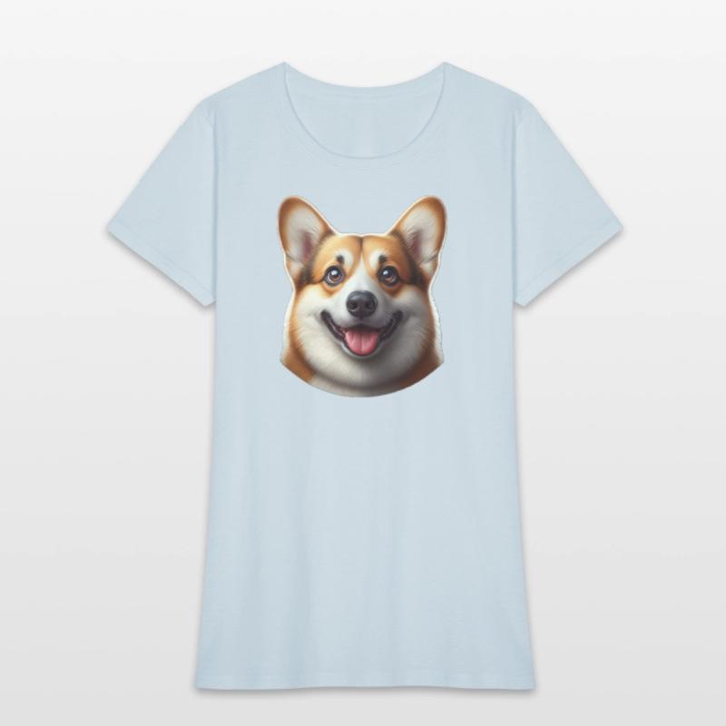 Vibrant Corgi Face Illustration