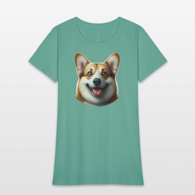 Vibrant Corgi Face Illustration