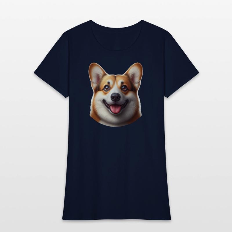 Vibrant Corgi Face Illustration