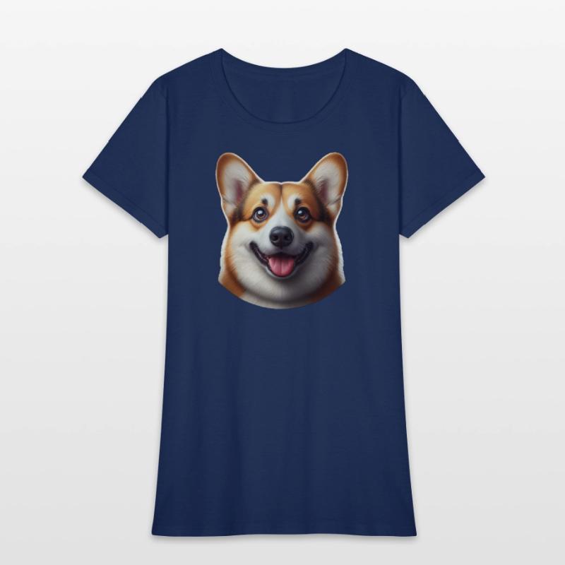 Vibrant Corgi Face Illustration