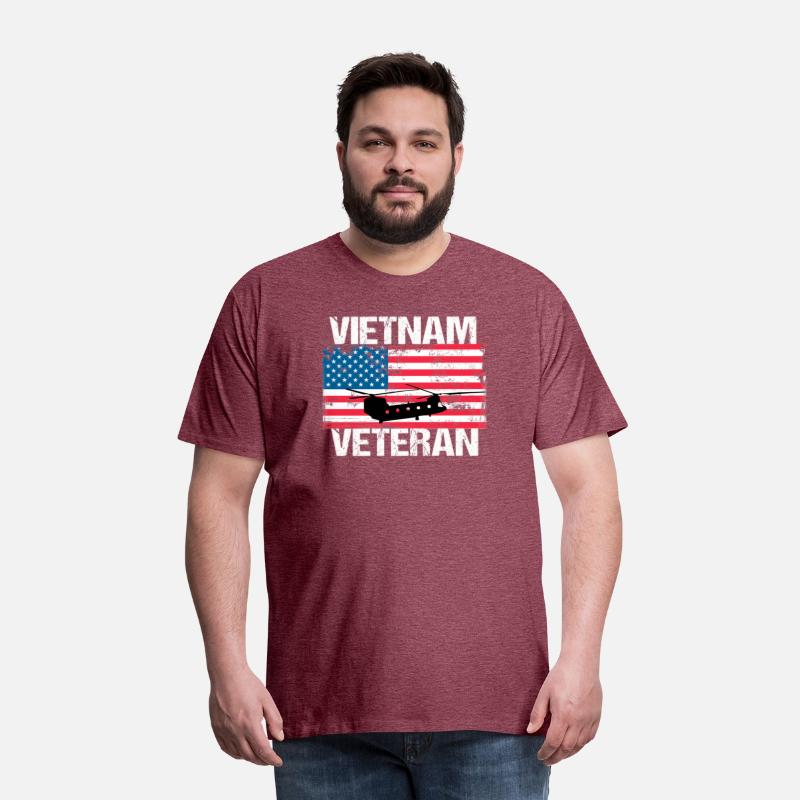 Vietnam Veteran Transport Helicopter Us Flag