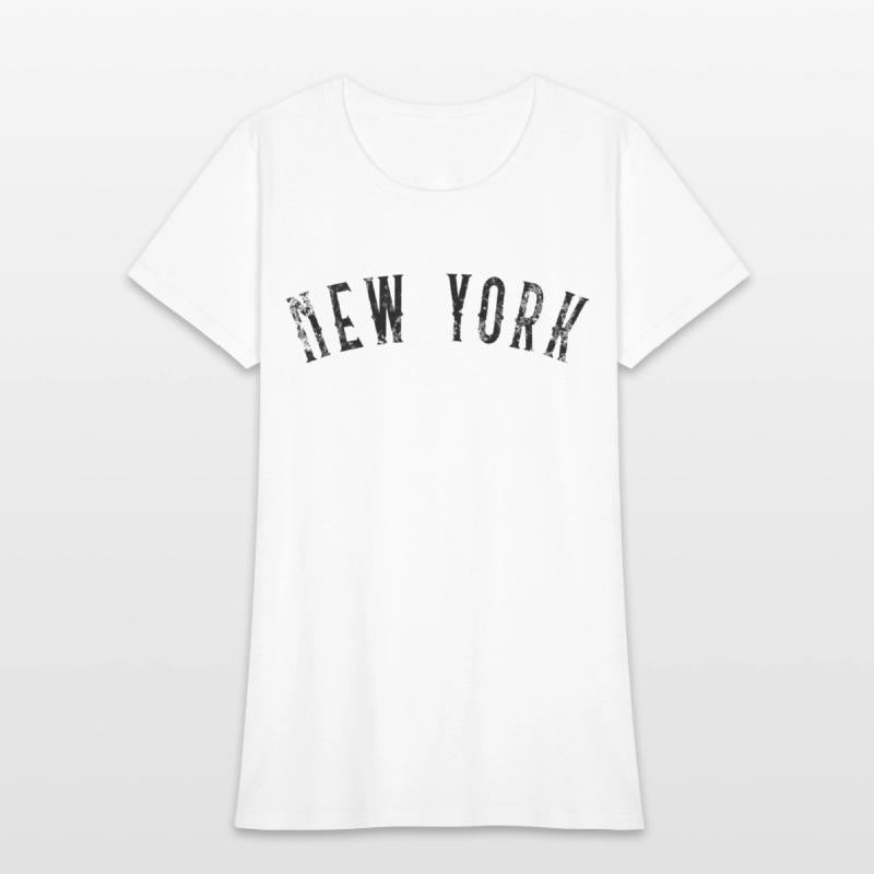 Vintage New York Distressed Black Text