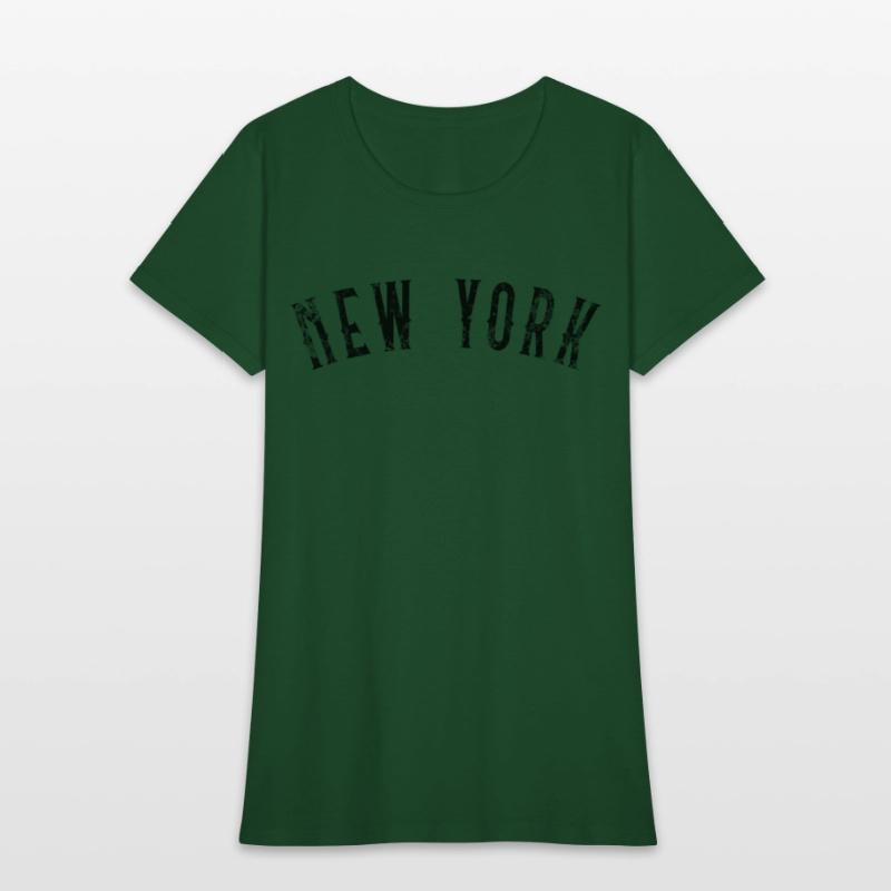 Vintage New York Distressed Black Text