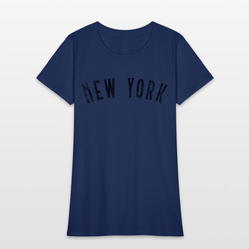 Vintage New York Distressed Black Text