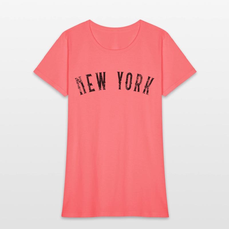 Vintage New York Distressed Black Text