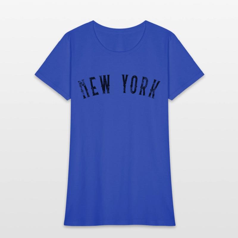 Vintage New York Distressed Black Text