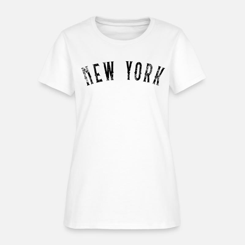 Vintage New York Distressed Black Text