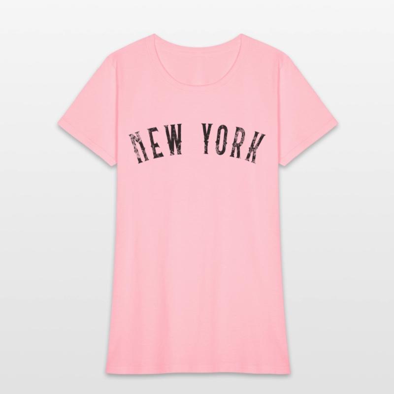 Vintage New York Distressed Black Text