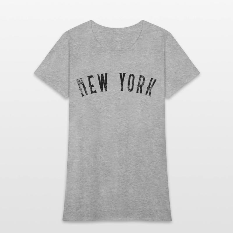 Vintage New York Distressed Black Text