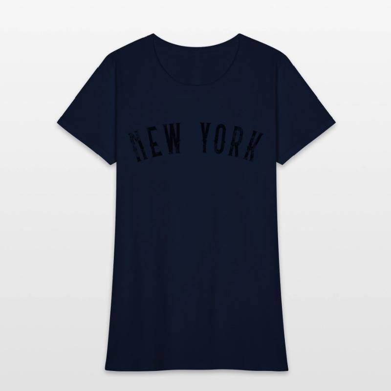 Vintage New York Distressed Black Text