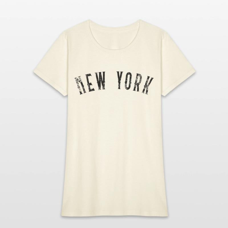 Vintage New York Distressed Black Text
