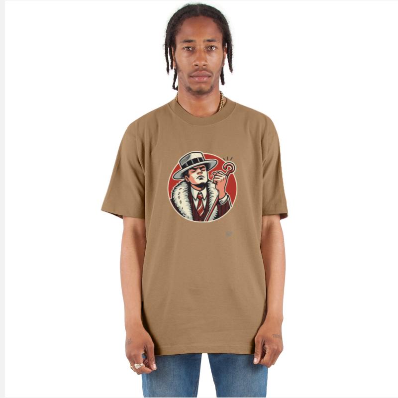 Vintage Pimp with Cane and Fur Coat