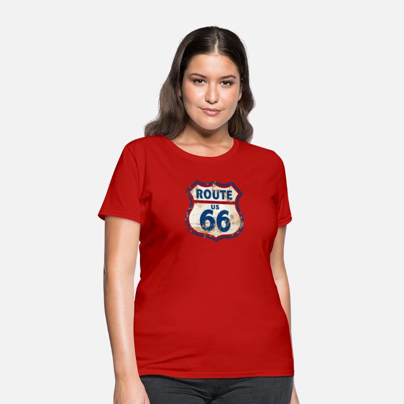 Vintage Route 66 Sign - Aged Effect