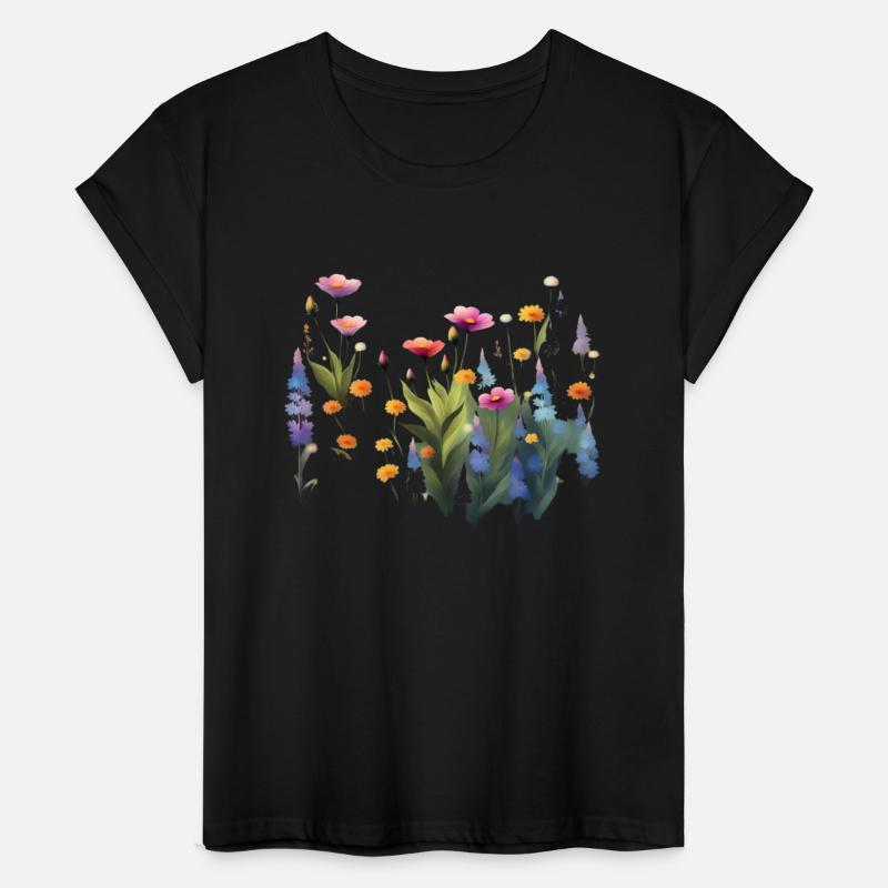 Women beauty wildflower watercolor painting