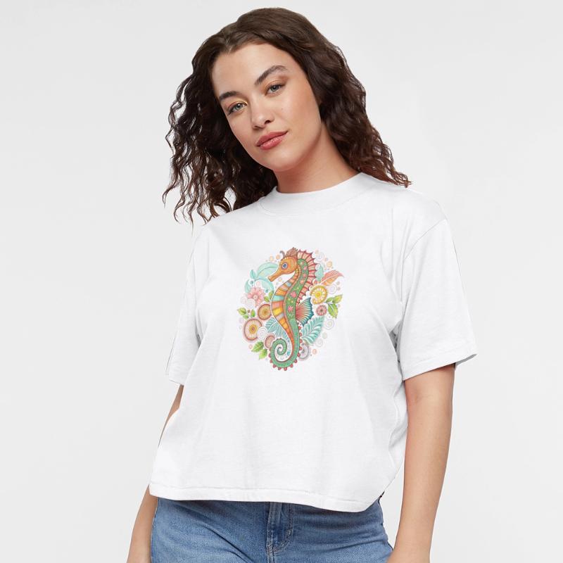 Zentangle stylized seahorse