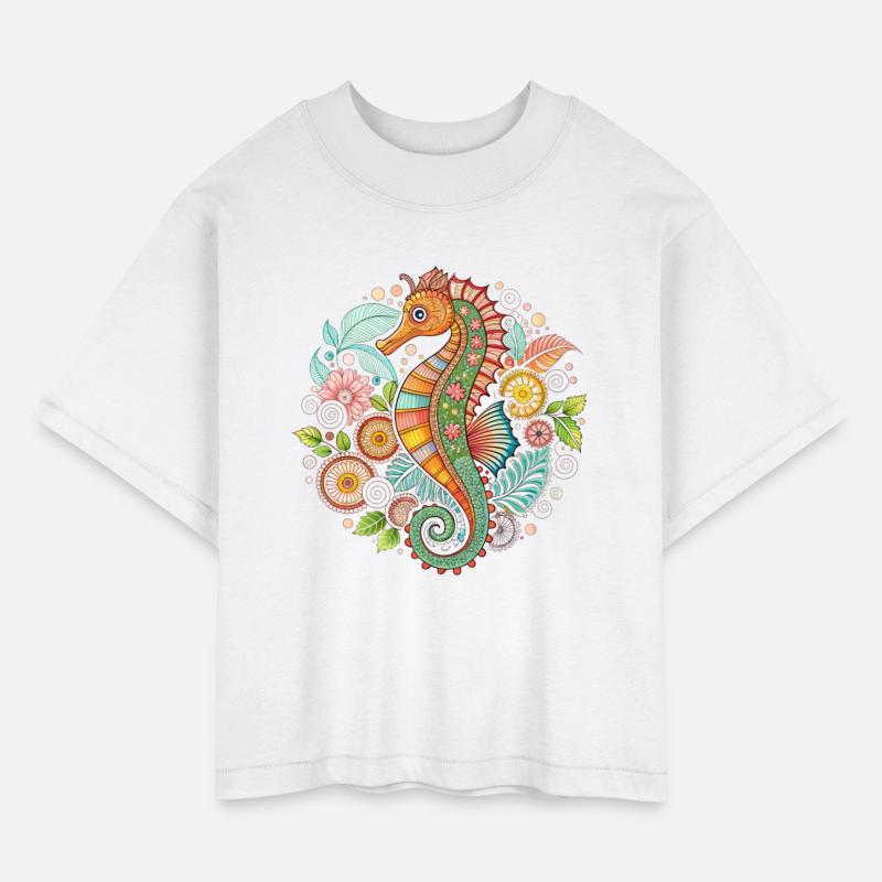 Zentangle stylized seahorse